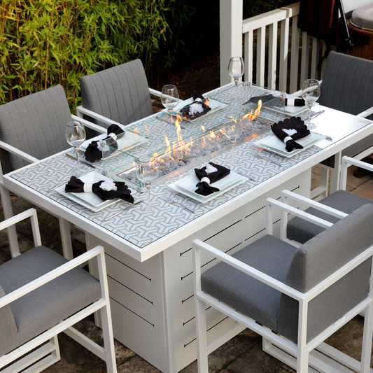 Mambo Santorini Bar Table with Firepit