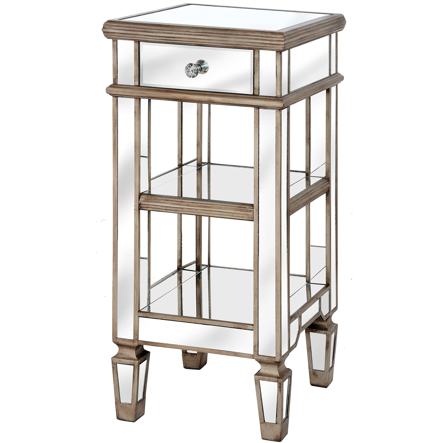 The Belfry Collection One Drawer Mirrored Cocktail Table