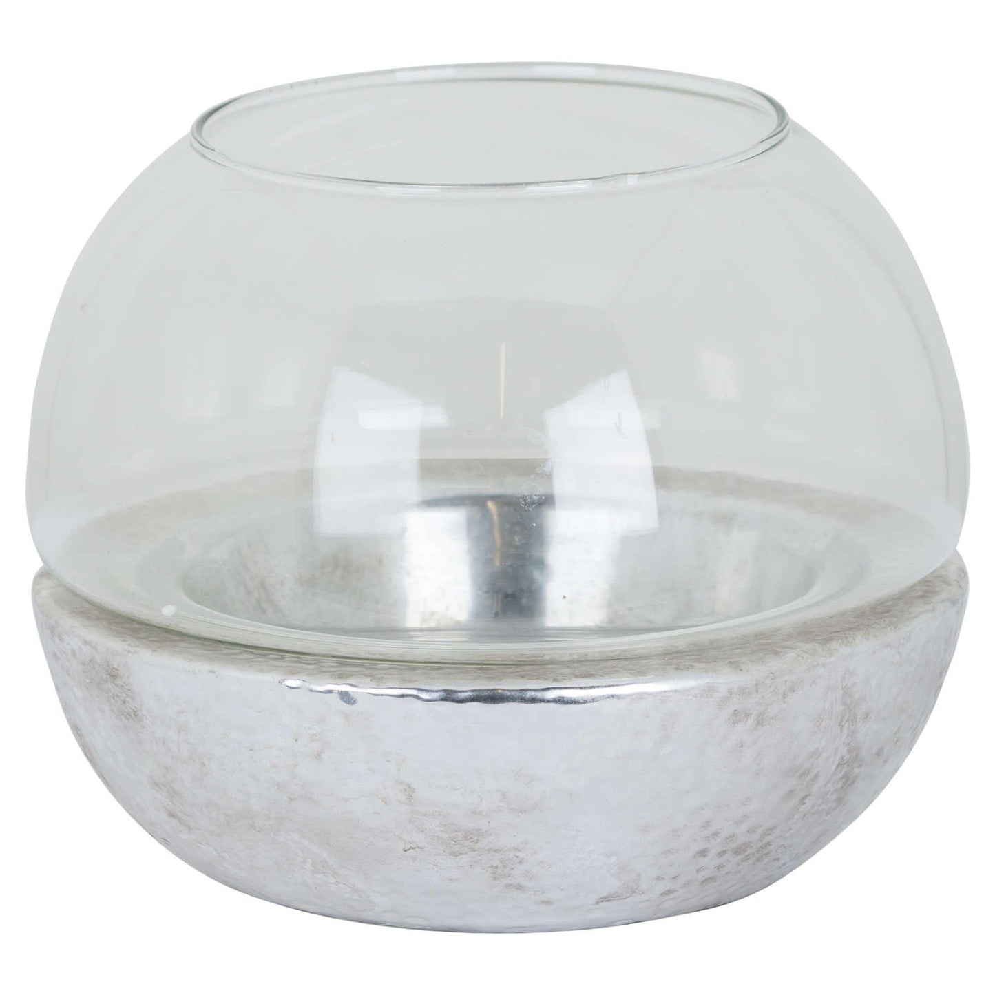 Metallic Ceramic Spherical Hurricane Lantern