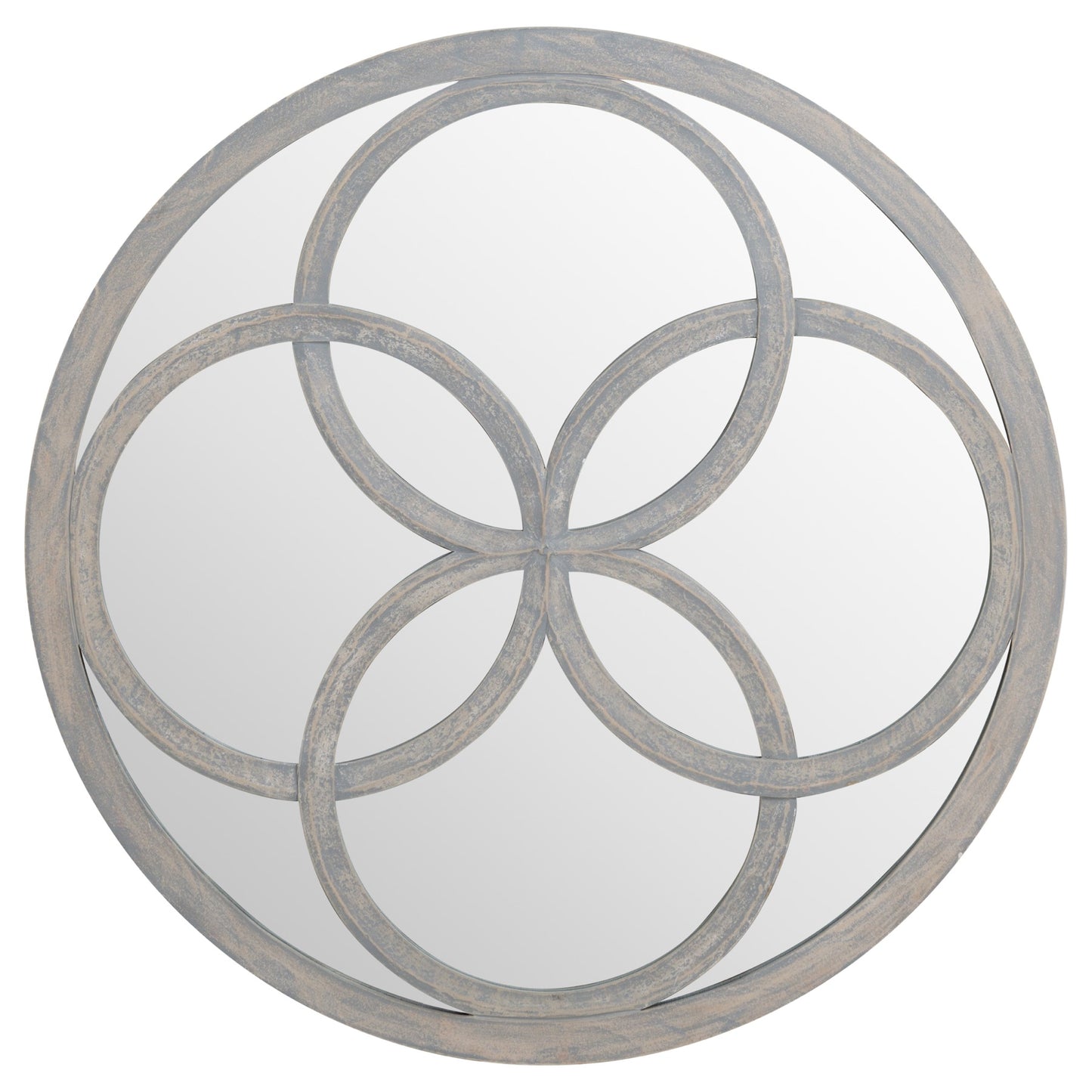 Flower of Life Grey Painted Mirror