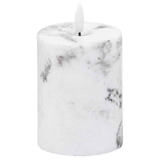 Luxe Collection Natural Glow 3x4 Marble Effect LED Candle
