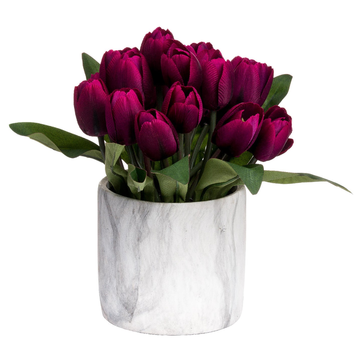 Purple Tulips In Marble Pot