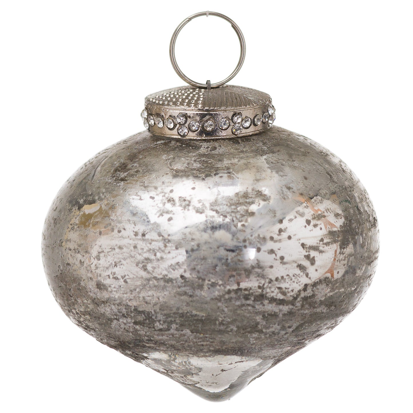 The Noel Collection Silver Christmas Teardrop Bauble