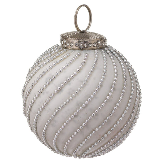 The Noel Collection White Jewel Swirl Large Bauble