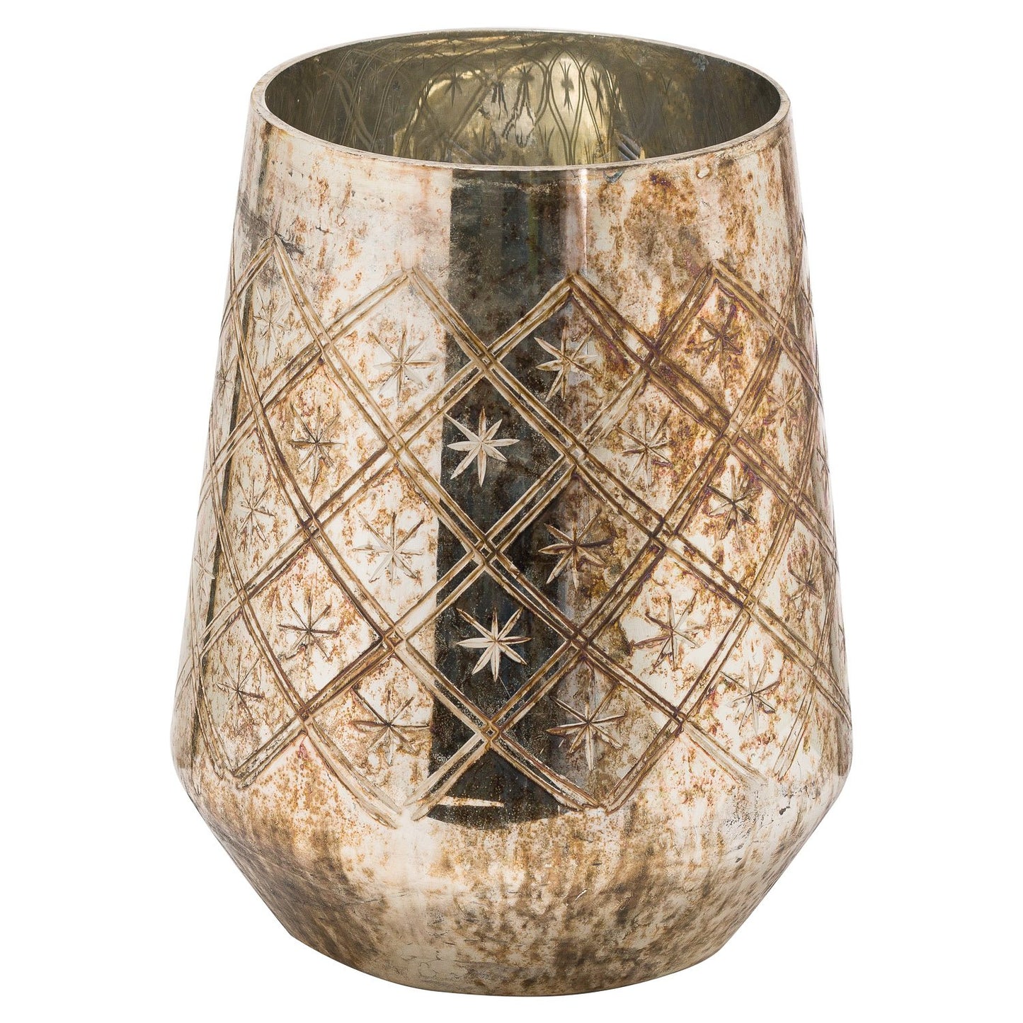 The Noel Collection Burnished  Medium Etched Candle Holder
