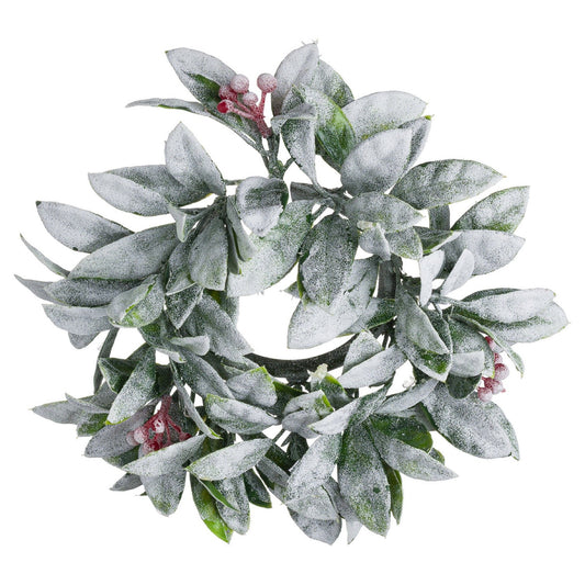 Small Frosted Candle Wreath