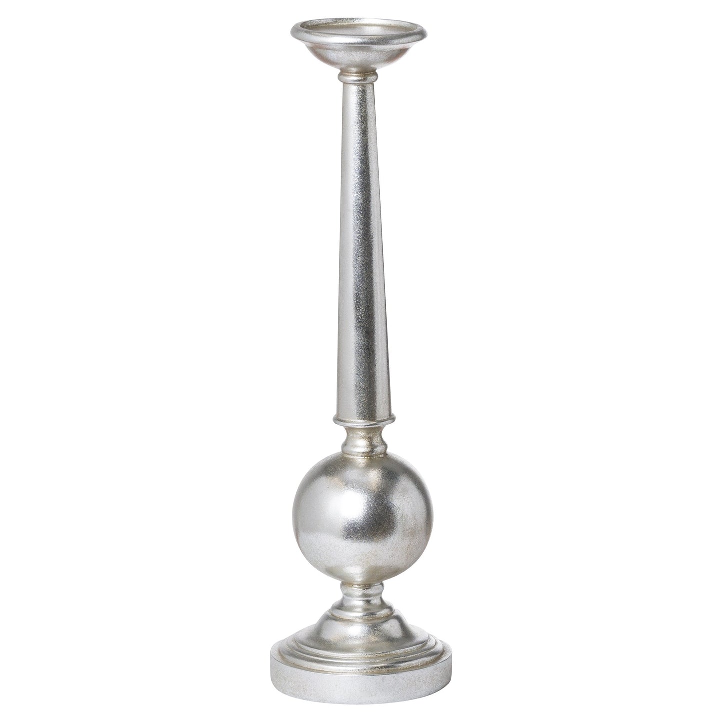 Antique Silver Large Column Candle Stand