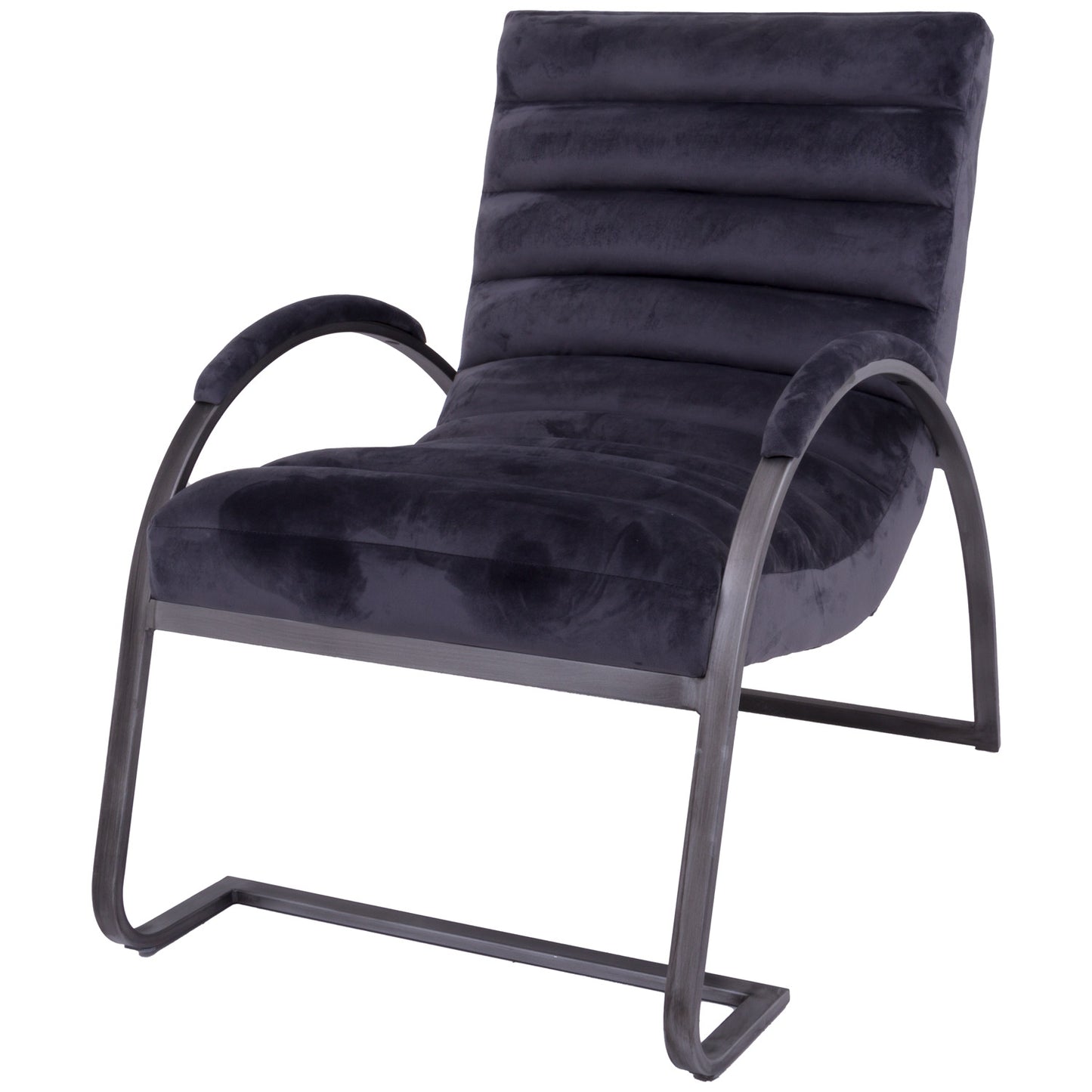 Grey And Silver Ribbed Ark Chair
