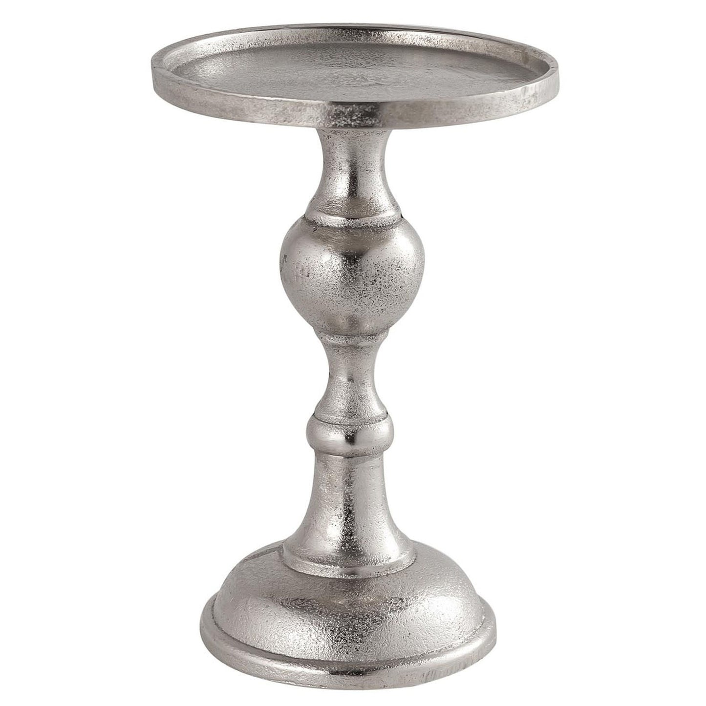 Farrah Collection Silver Squat Pillar Candle Holder