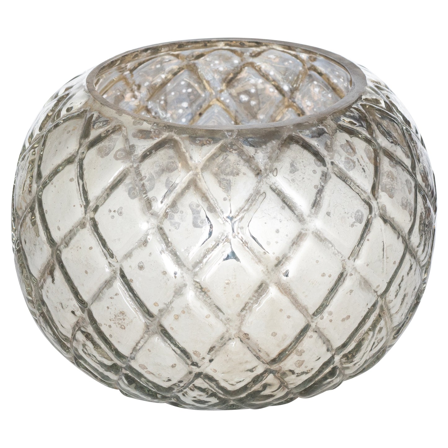 The Noel Collection Large Silver Etched Tealight Holder