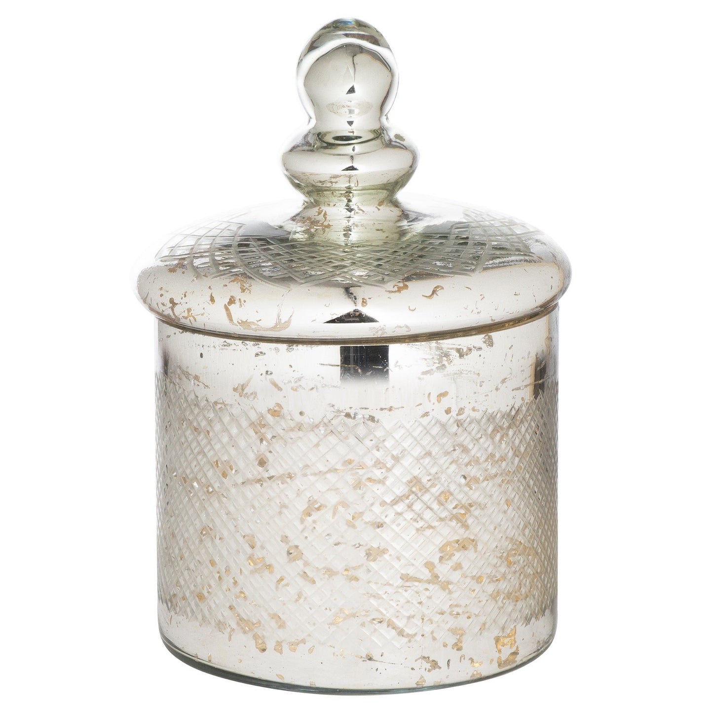 The Lustre Collection Silver Etched Small Trinket Jar