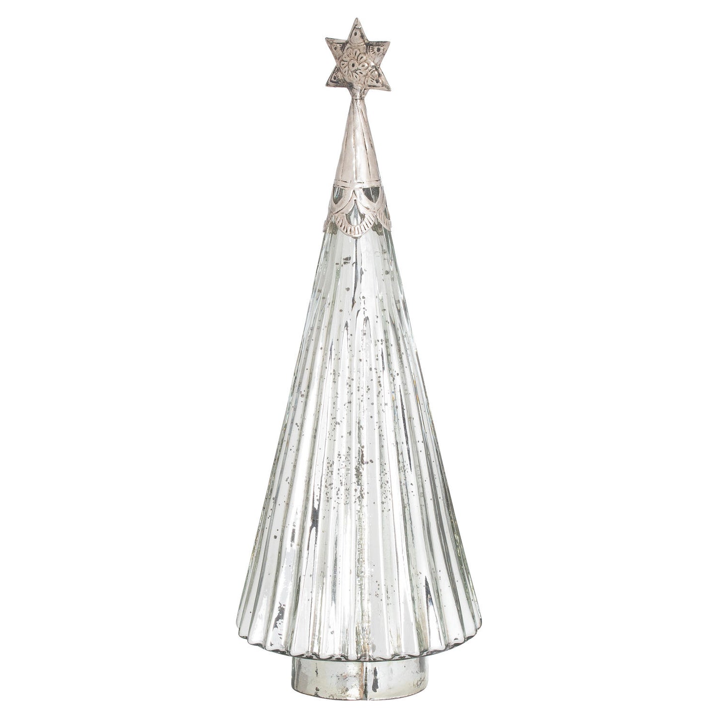 The Noel Collection Star Topped Glass Decorative Large Tree