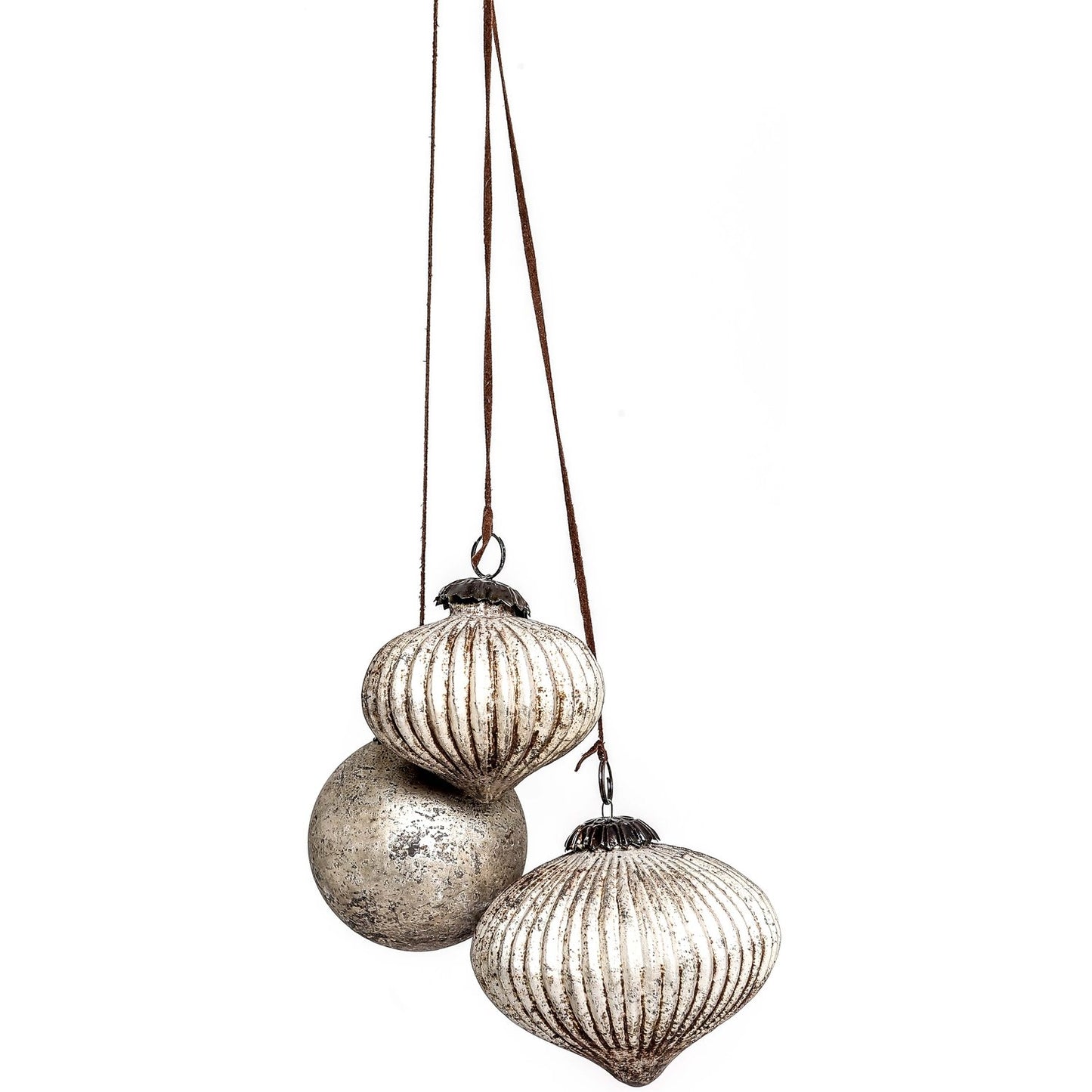 The Noel Collection Burnished Set Of 3 Hanging Baubles