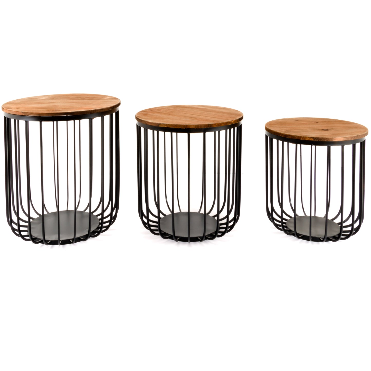 Set Of Three Industrial Side Tables