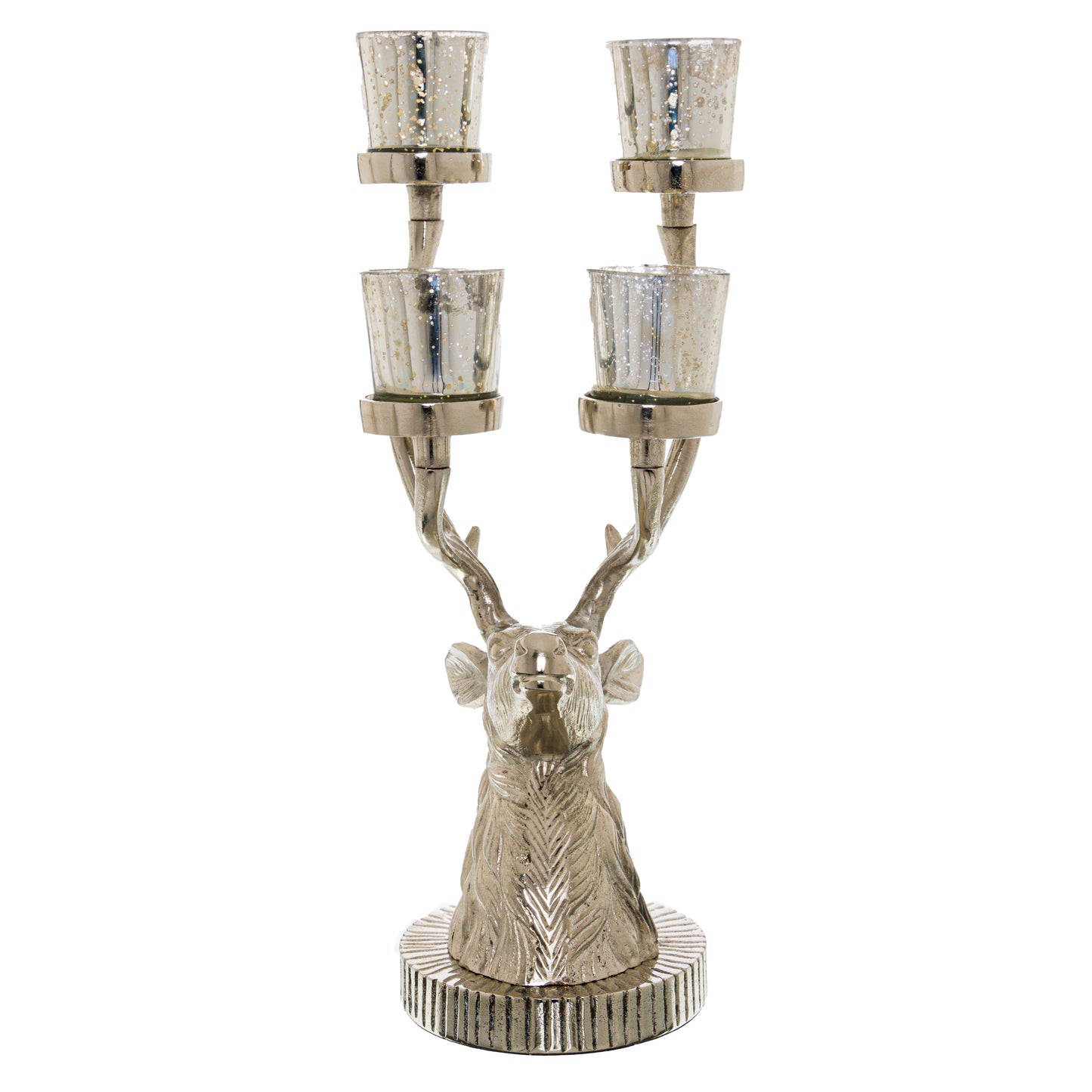Silver Stag Four Tealight Holder
