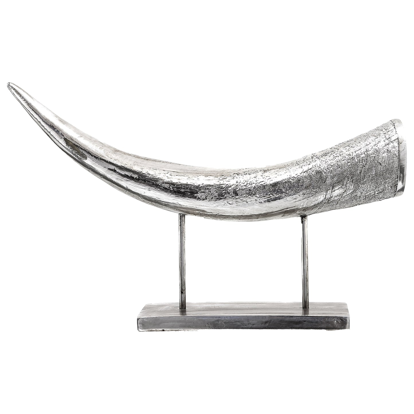 Silver Large Bull Horn Ornament