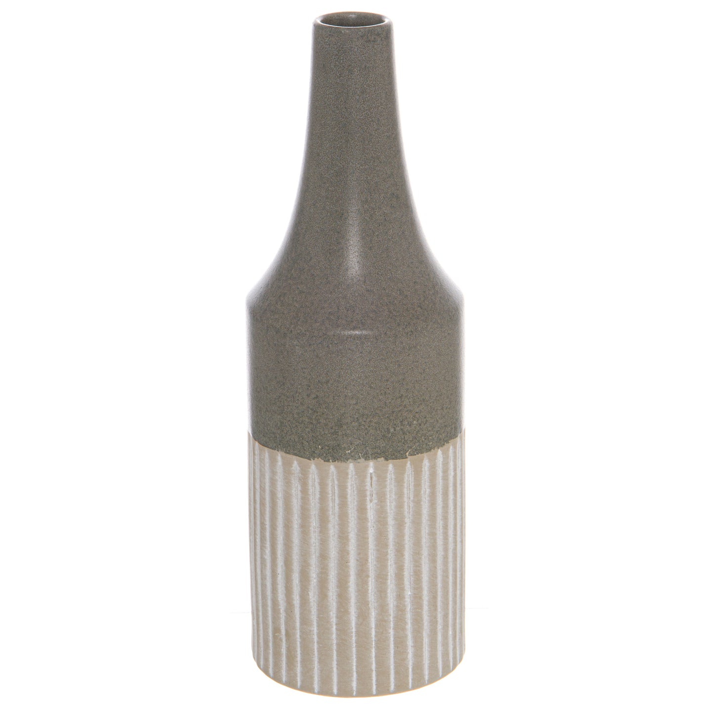 Mason Collection Grey Ceramic Convex Vase