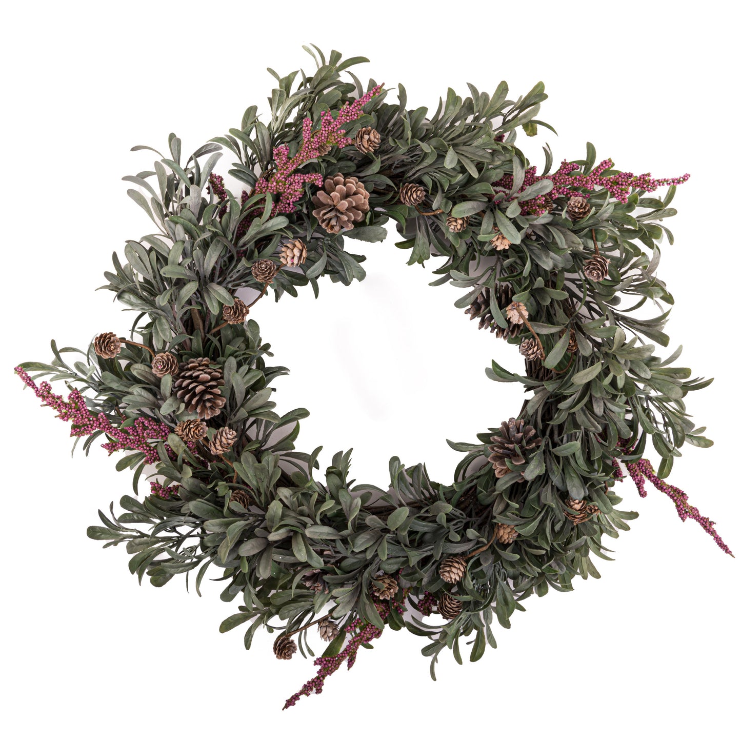 Mulberry And Pinecone Christmas Wreath