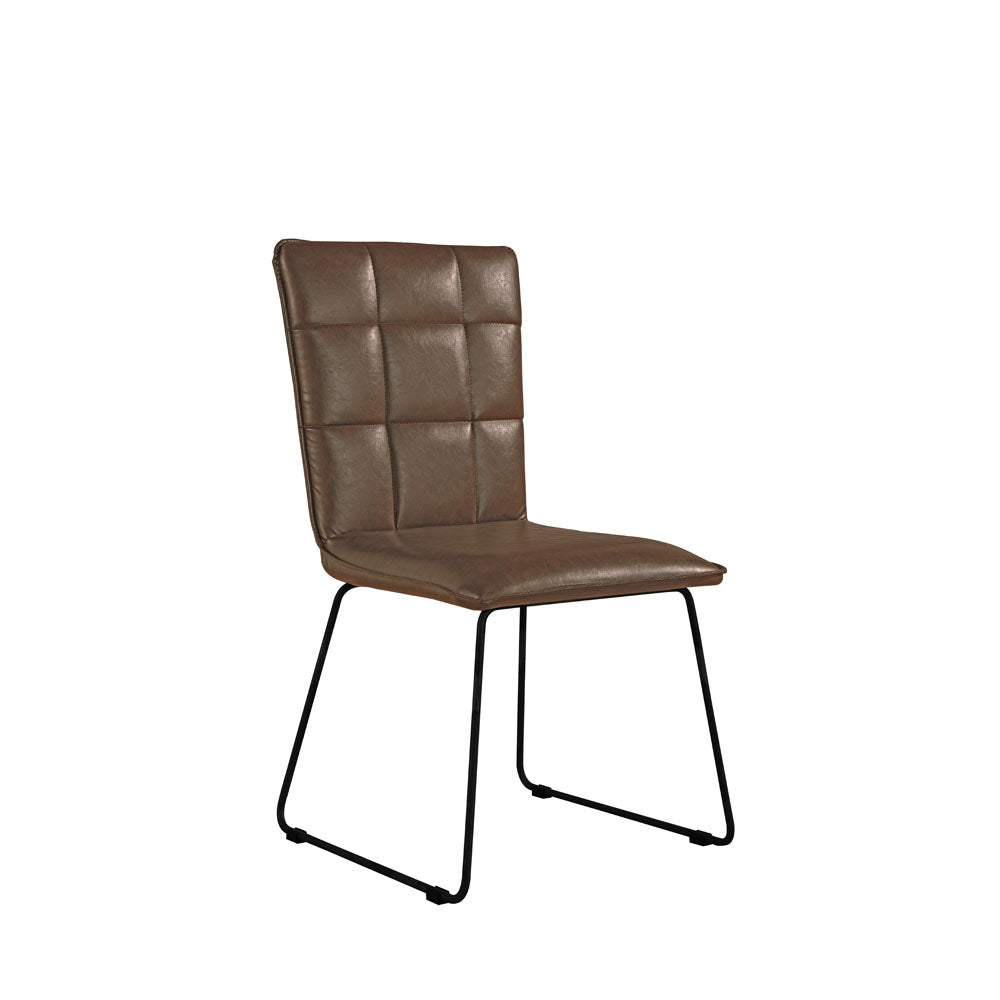 Chair Collection  Panel back chair with angled legs - Brown