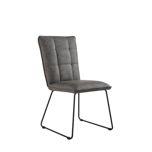 Chair Collection  Panel back chair with angled legs - Grey