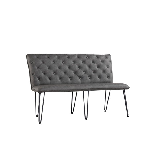 Chair Collection Studded back Bench 140cm - Grey