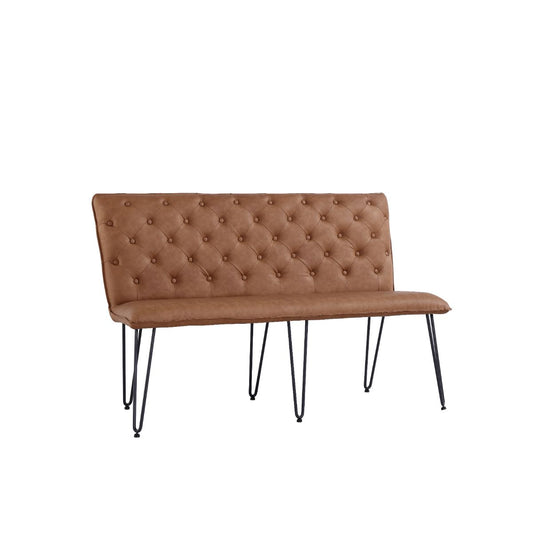 Chair Collection Studded back Bench 140cm - Tan