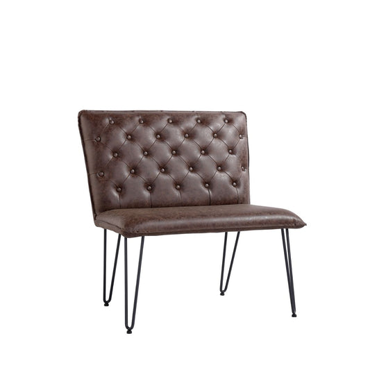 Chair Collection Studded back Bench 90cm - Brown