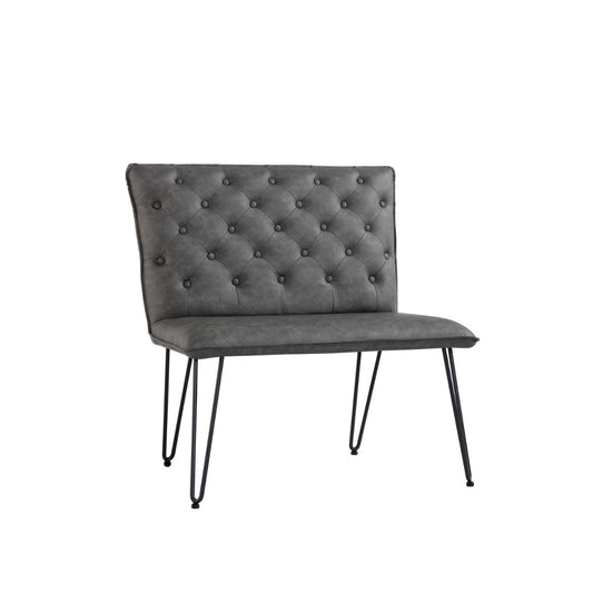 Chair Collection Studded back Bench 90cm - Grey