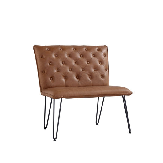 Chair Collection Studded back bench 90cm - Tan