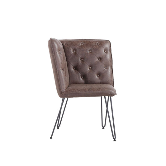 Chair Collection Studded Back Corner Bench - Brown