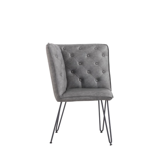 Chair Collection Studded Back Corner Bench - Grey