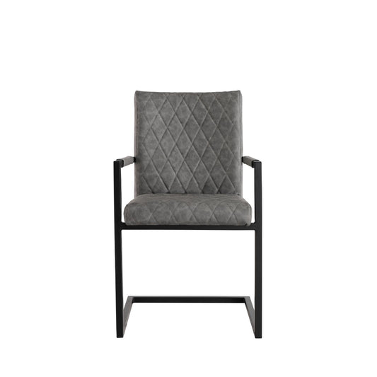 Chair Collection Diamond stitch carver chair - Grey