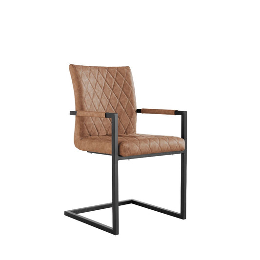 Chair Collection Diamond stitch carver chair - Tan