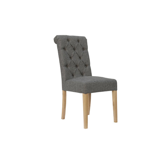 Chair Collection Button back chair with scroll top - Dark Grey