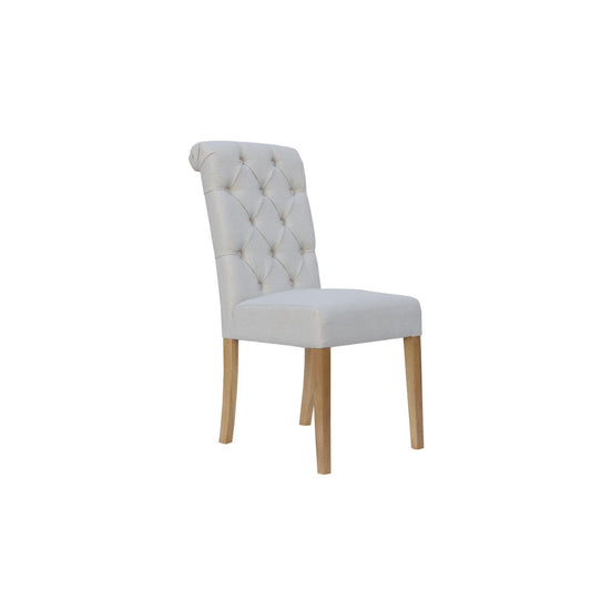 Chair Collection Button back chair with scroll top - Natural