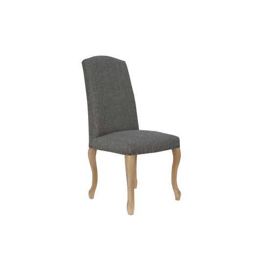 Chair Collection Luxury Chair with Studs and Carved Oak Legs -  Dark Grey