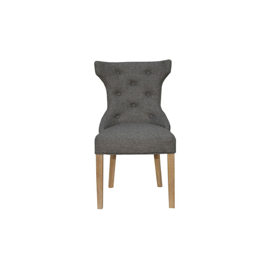 Chair Collection Winged Button Back Chair with metal ring - Dark Grey