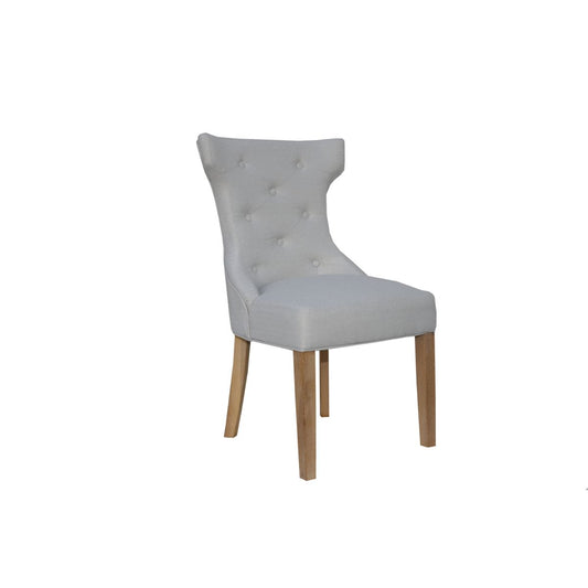 Chair Collection Winged Button Back Chair with metal ring - Natural