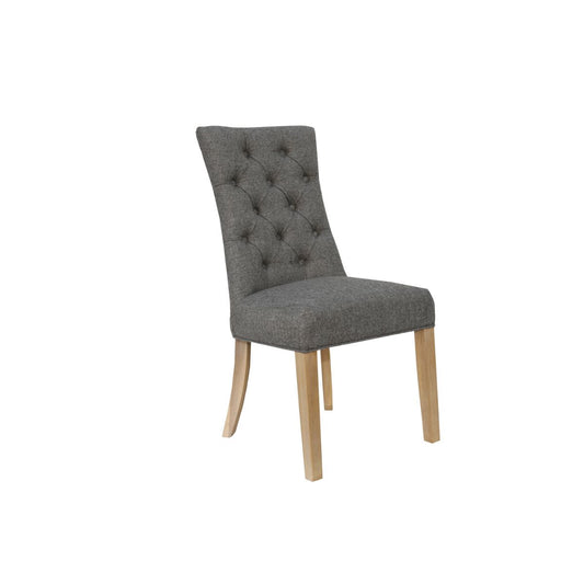 Chair Collection Curved Button Back Chair - Dark Grey