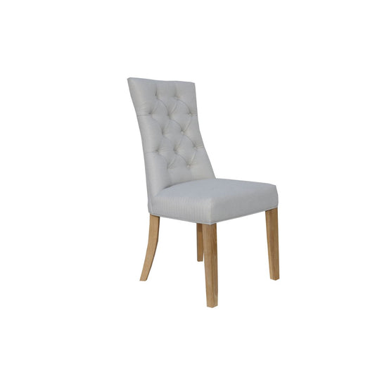 Chair Collection Curved Button Back Chair- Natural