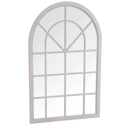 Mirror Collection Small Arched Window Mirror Grey