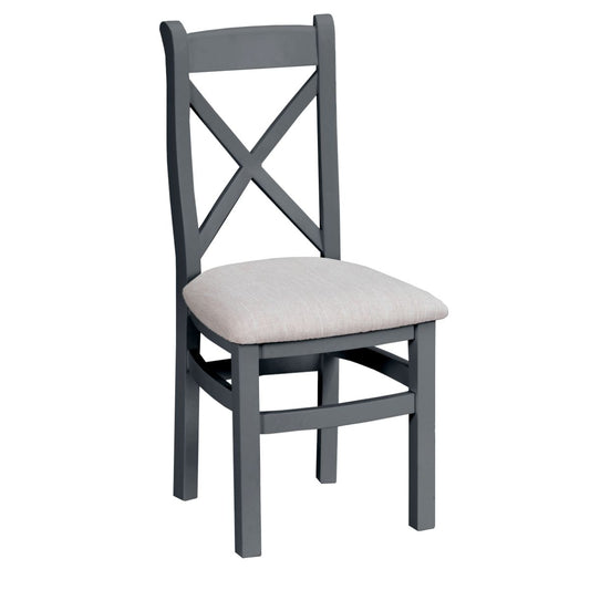 TT Dining-Charcoal Cross Back Chair Fabric