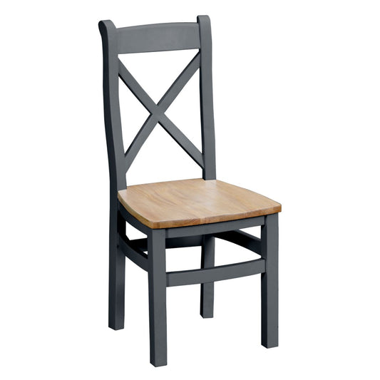 TT Dining-Charcoal Cross Back Chair Wooden
