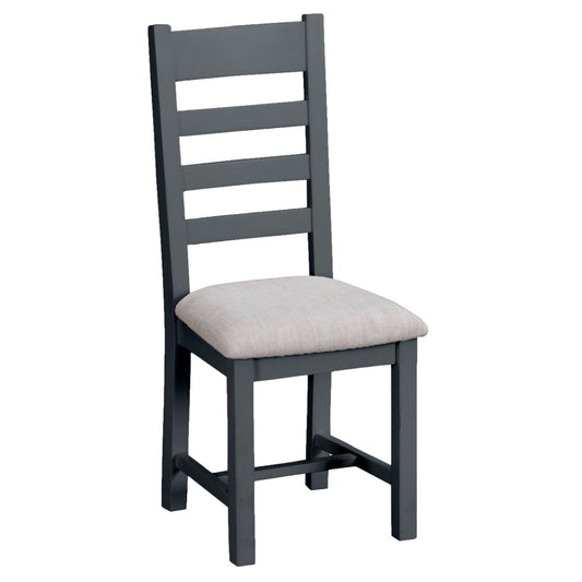 TT Dining-Charcoal Ladder Back Chair Fabric