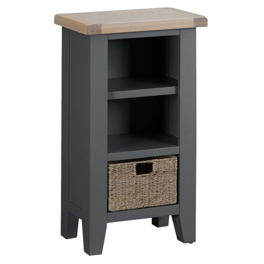 TT Dining-Charcoal Small Narrow Bookcase